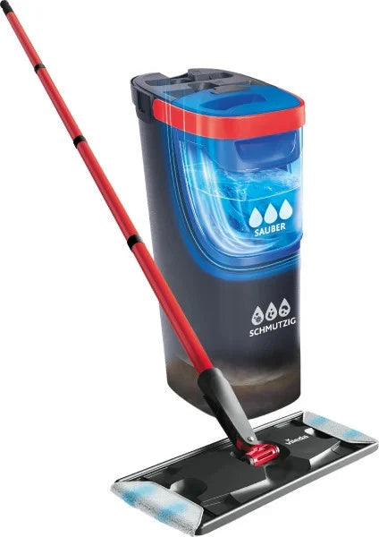 Vileda H2PRO Flat Mop Reinigungsset mit Zweitanksystem und Stiel