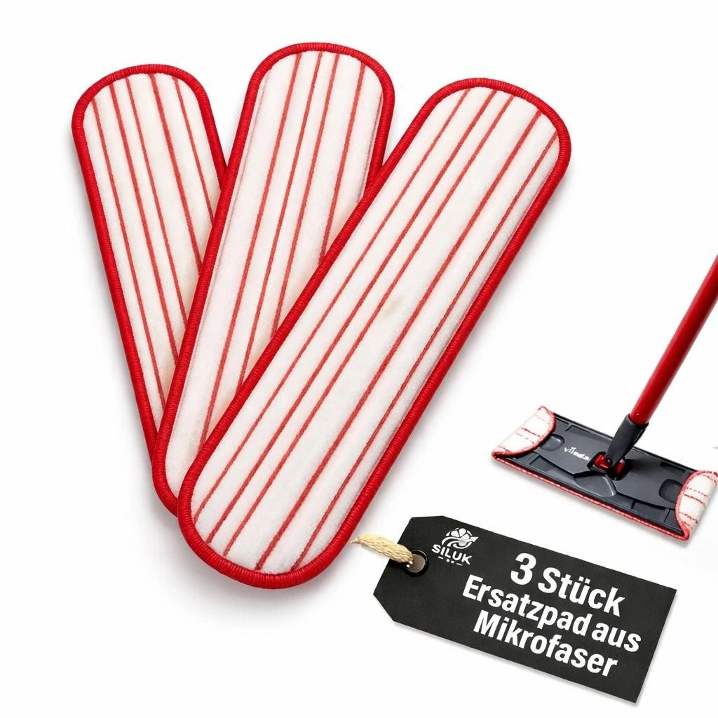 3er Set Mikrofaser Wischpads kompatibel mit Vileda H2Pro Bodenwischer