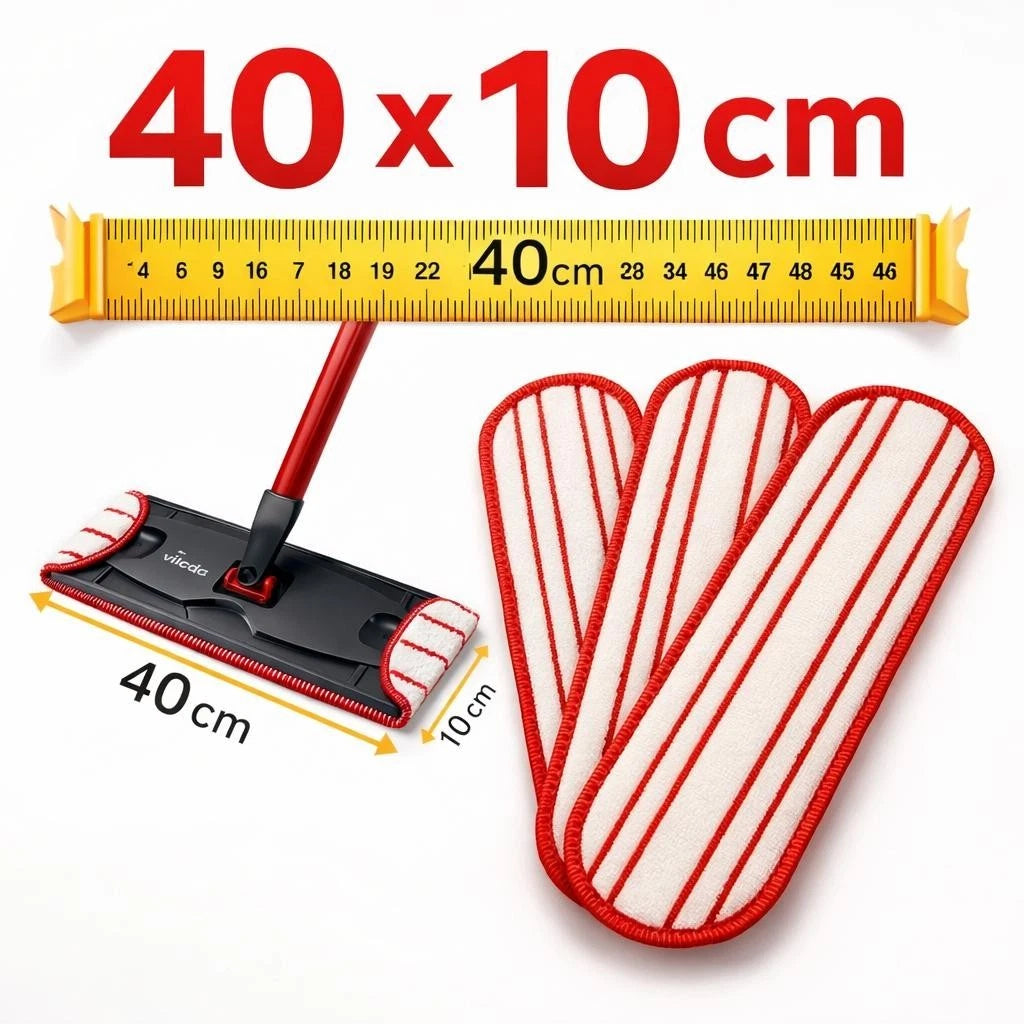 3er Set Mikrofaser Wischpads kompatibel mit Vileda H2Pro Bodenwischer