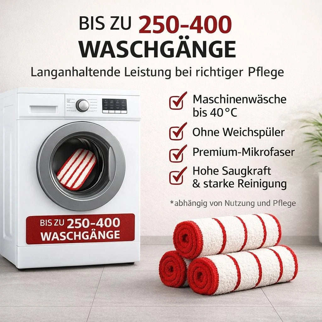 3er Set Mikrofaser Wischpads kompatibel mit Vileda H2Pro Bodenwischer